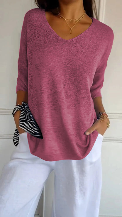 Velvet | Stitch V-Neck Top