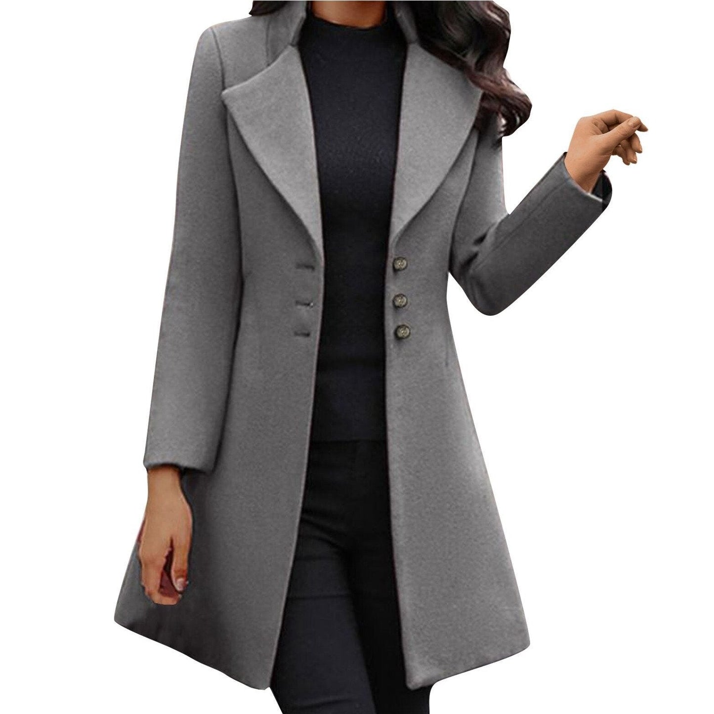 Avenelle™ | Long-Sleeve Wool Coat