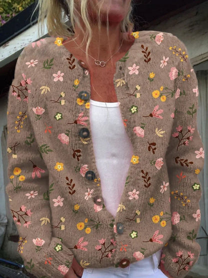 Lovella™ | Timeless Floral Knit Cardigan