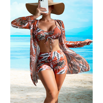 AMALFI™ - High-Waist Bikini Set with Cover-Up