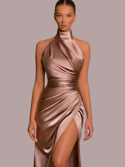 Ava | Elegant Silk Dress with a Slit