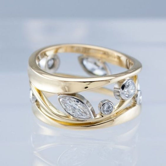 Vintage Gold & Zirconia Ring