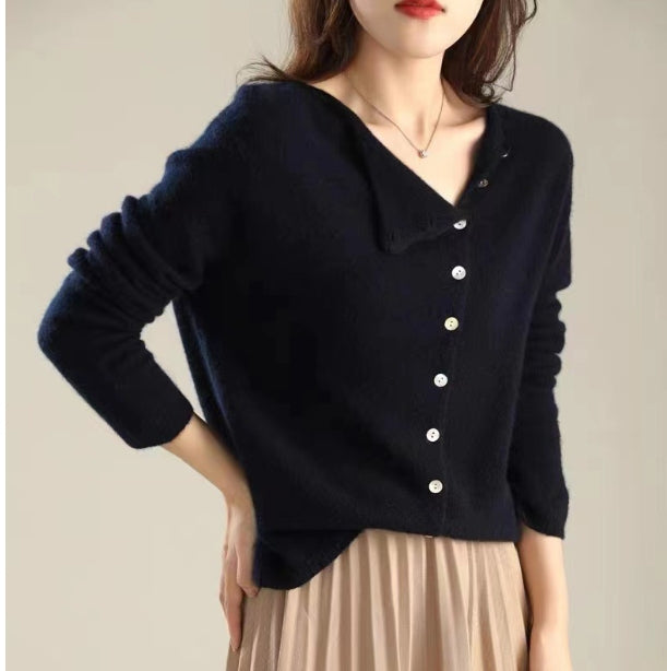 Eloria™ | Plain Blue Sweater with Long Sleeves