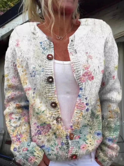 Lovella™ | Timeless Floral Knit Cardigan