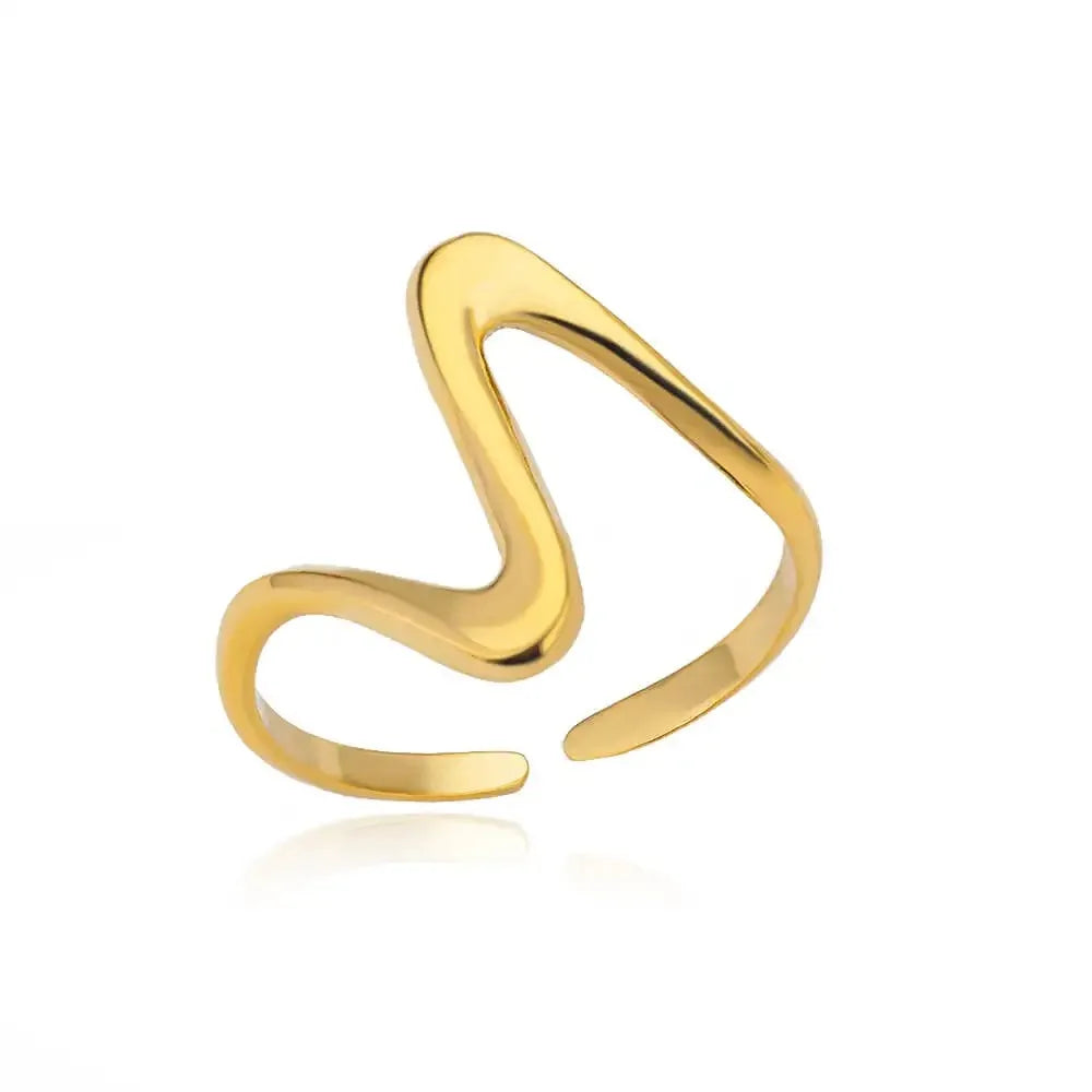 Vintage Geometric Wave Ring