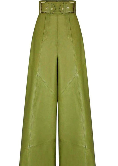 Edge | High-Waisted Wide-Leg PU Leather Trousers