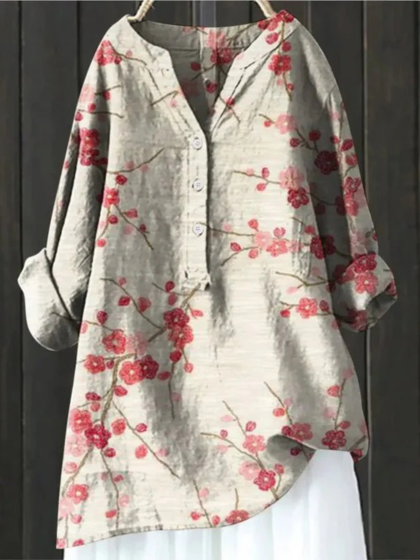 ZARA™ - CHIC BLOUSE WITH FLORAL ACCENTS