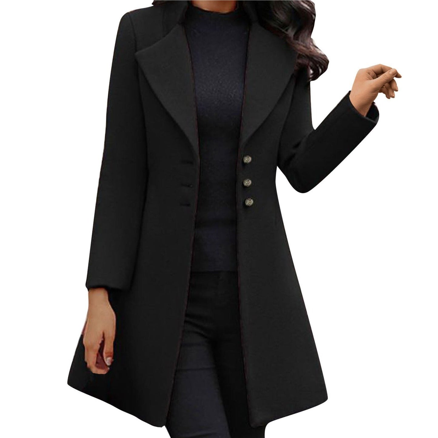 Avenelle™ | Long-Sleeve Wool Coat