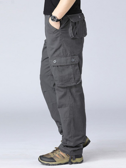 Locus™ | Men's Tactical Cargo Pants - Multi Pocket, Military Style, Casual Straight Fit Trousers