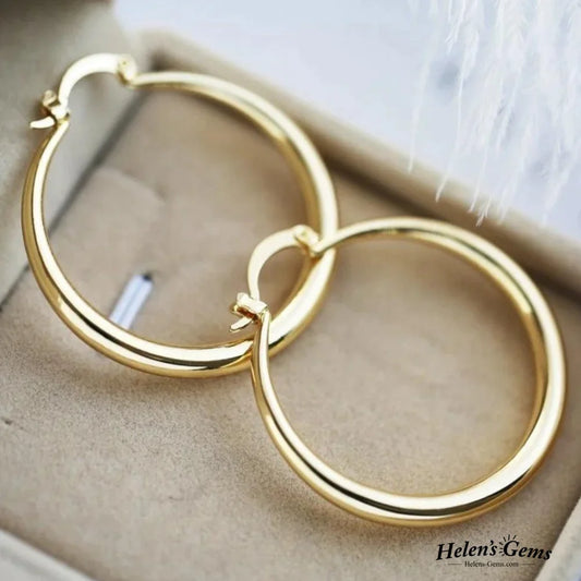 Large Hoop Earrings in Gold