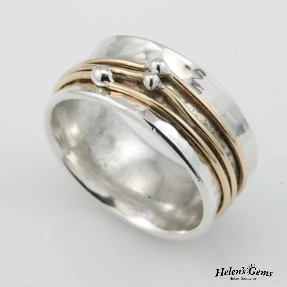 Vintage Gold Layered Silver Ring